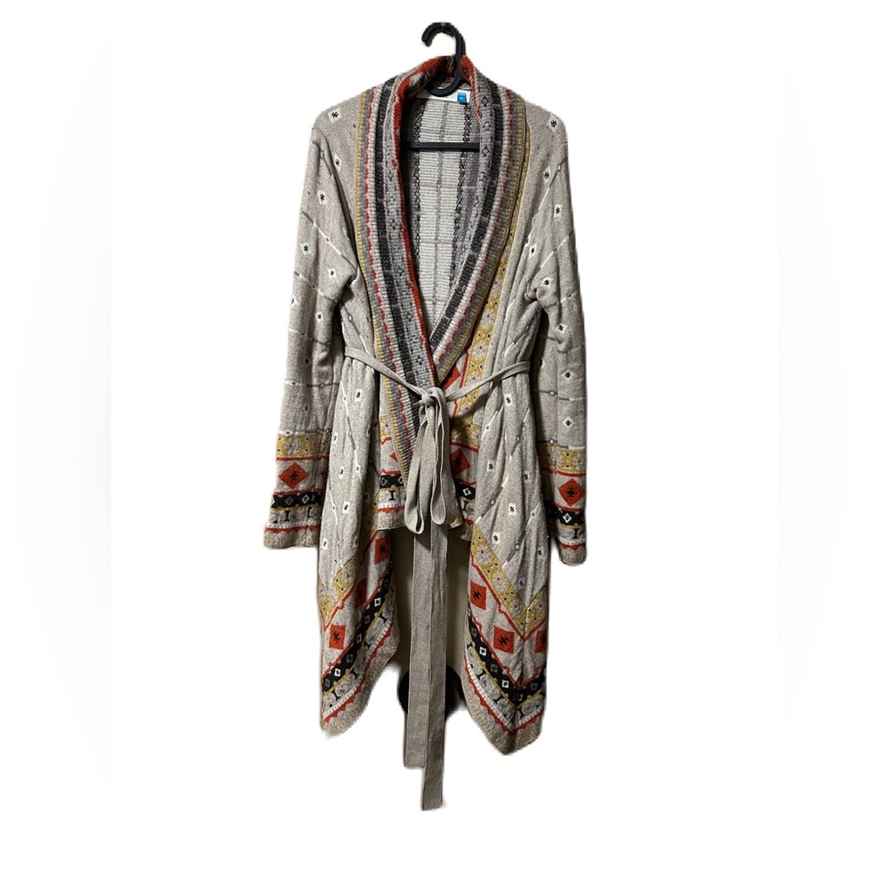 Anthrolpologie Cardigan Wrap Sweater Sz Medium Sparrow Promises to Keep Tribal